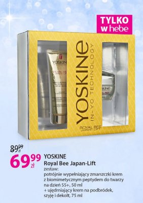 Zestaw w pudełku royal bee japan-lift 55+: krem ujędrniający na podbródek, szyję, dekolt 75 ml + krem do twarzy 50 ml Yoskine zestaw promocja