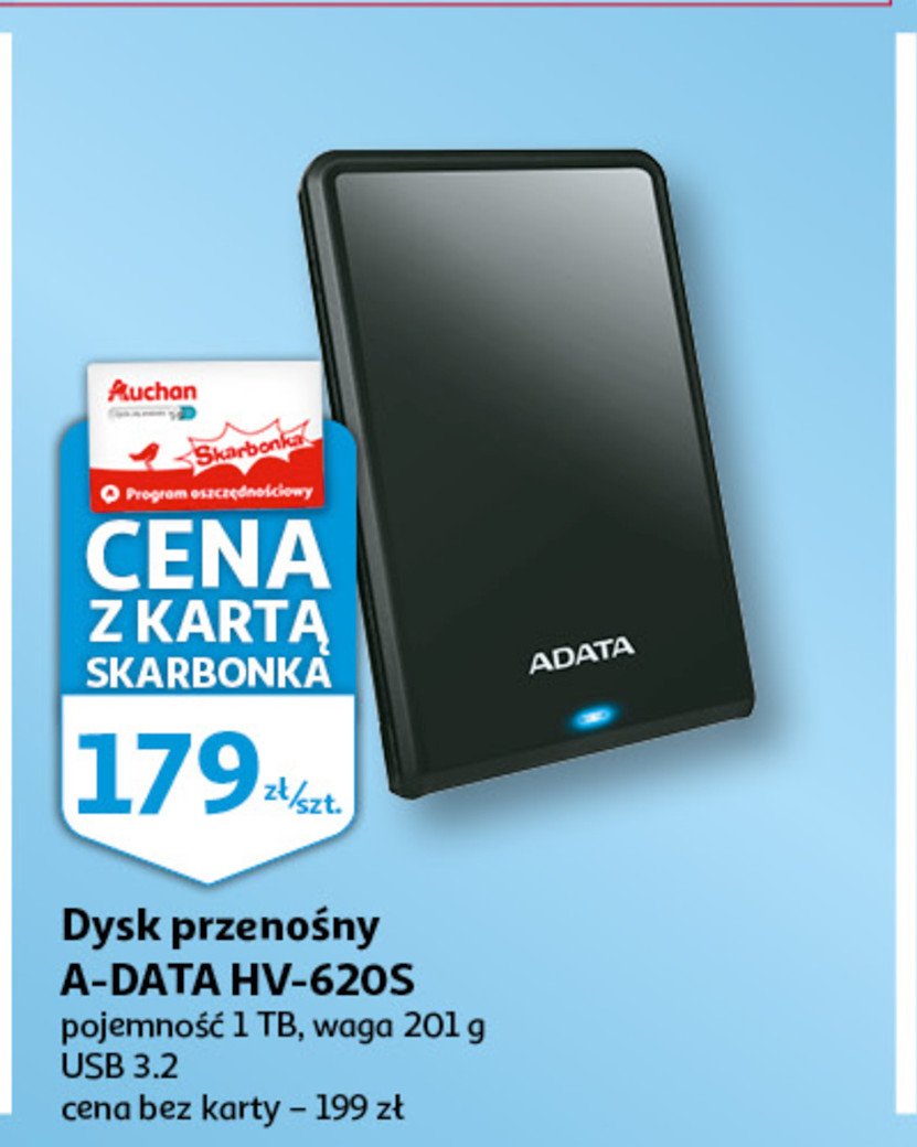 Dysk hv-620s 1 tb Adata promocja