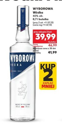Wódka Wyborowa 40% alk. 0,7l promocja w Kaufland