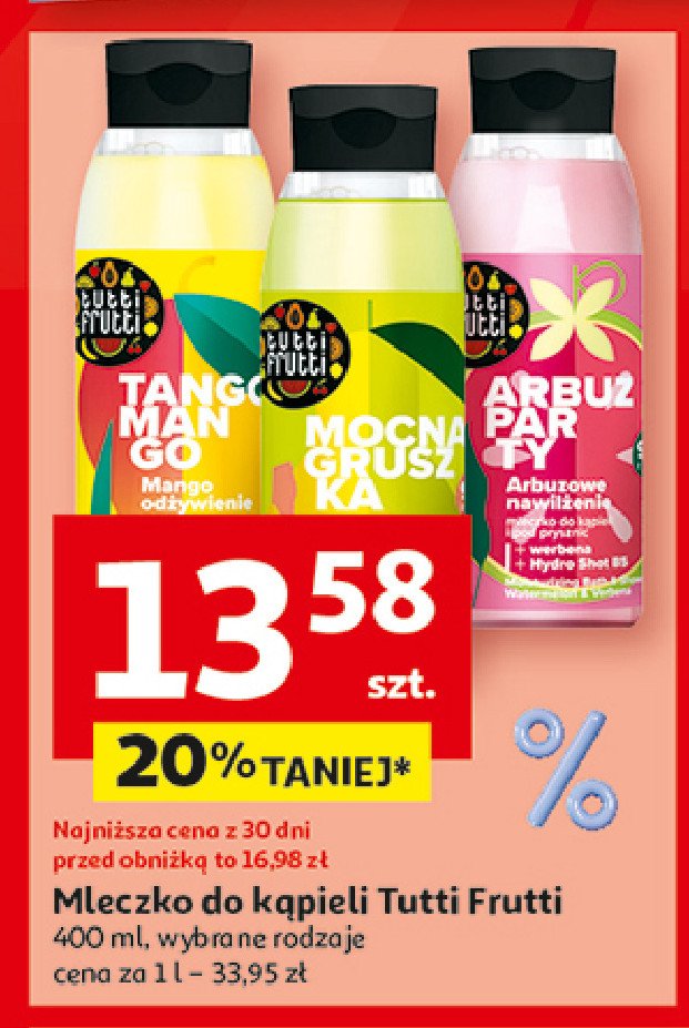 Mleczko do kąpieli tango mango Farmona tutti frutti promocja w Auchan