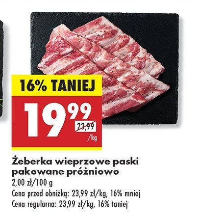 Żeberka wieprzowe extra paski promocja w Biedronka