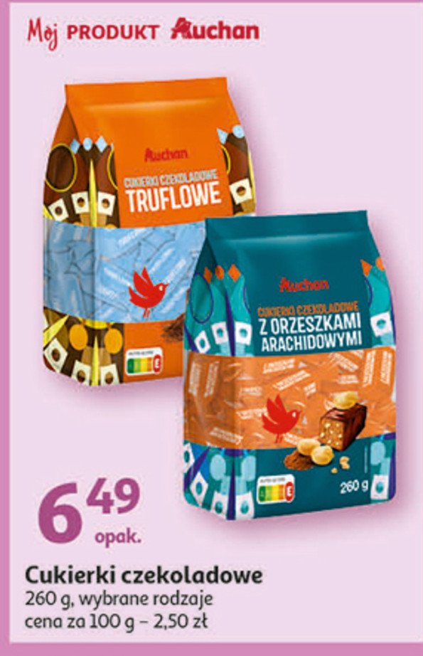 Cukierki truflowe Auchan r贸偶norodne (logo czerwone) promocja