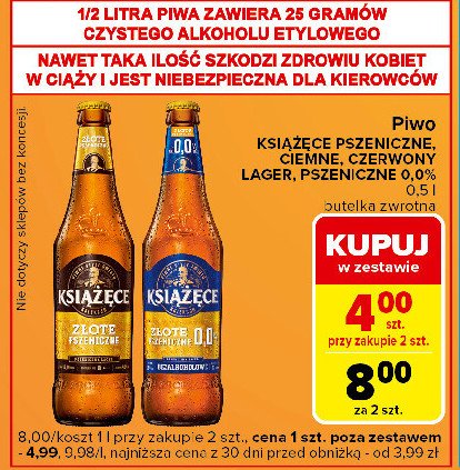 Piwo Książęce złote pszeniczne 0.0% promocja