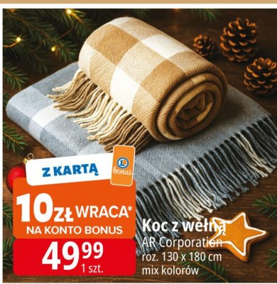Koc z wełny AR Corporation promocja w Leclerc