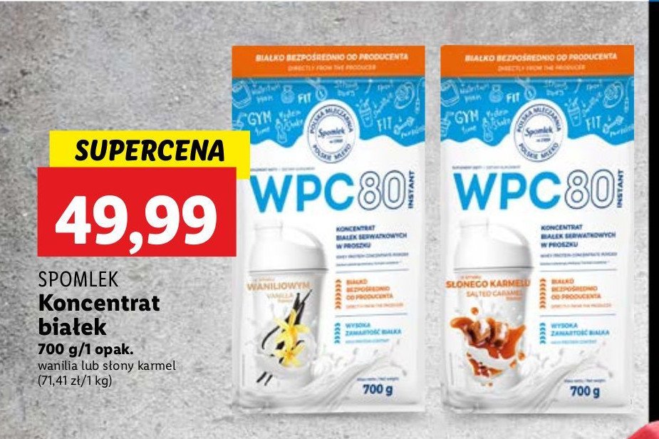 Koncentrat białek wanilia Spomlek promocja