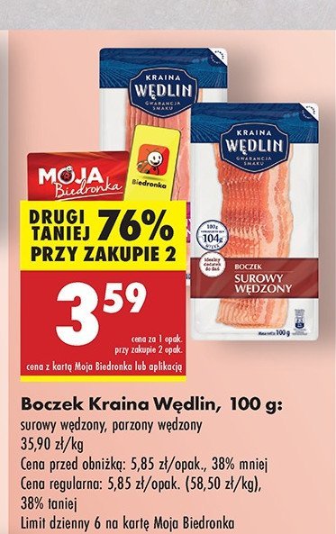 Boczek surowy wędzony Kraina wędlin promocja