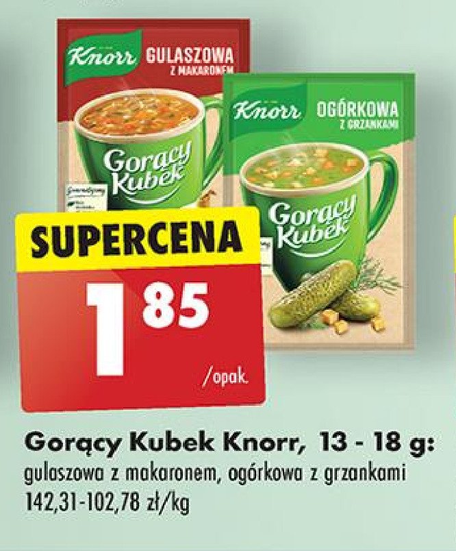 Gulaszowa z makaronem Knorr gorący kubek promocja