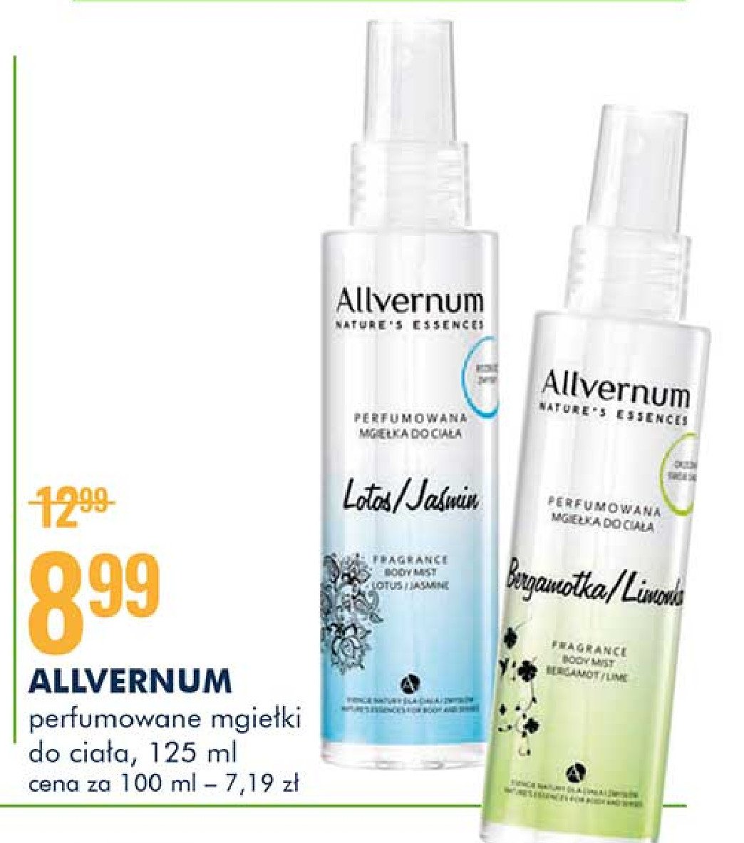 Mgiełka bergamotka i limonka Allvernum nature's essences promocja