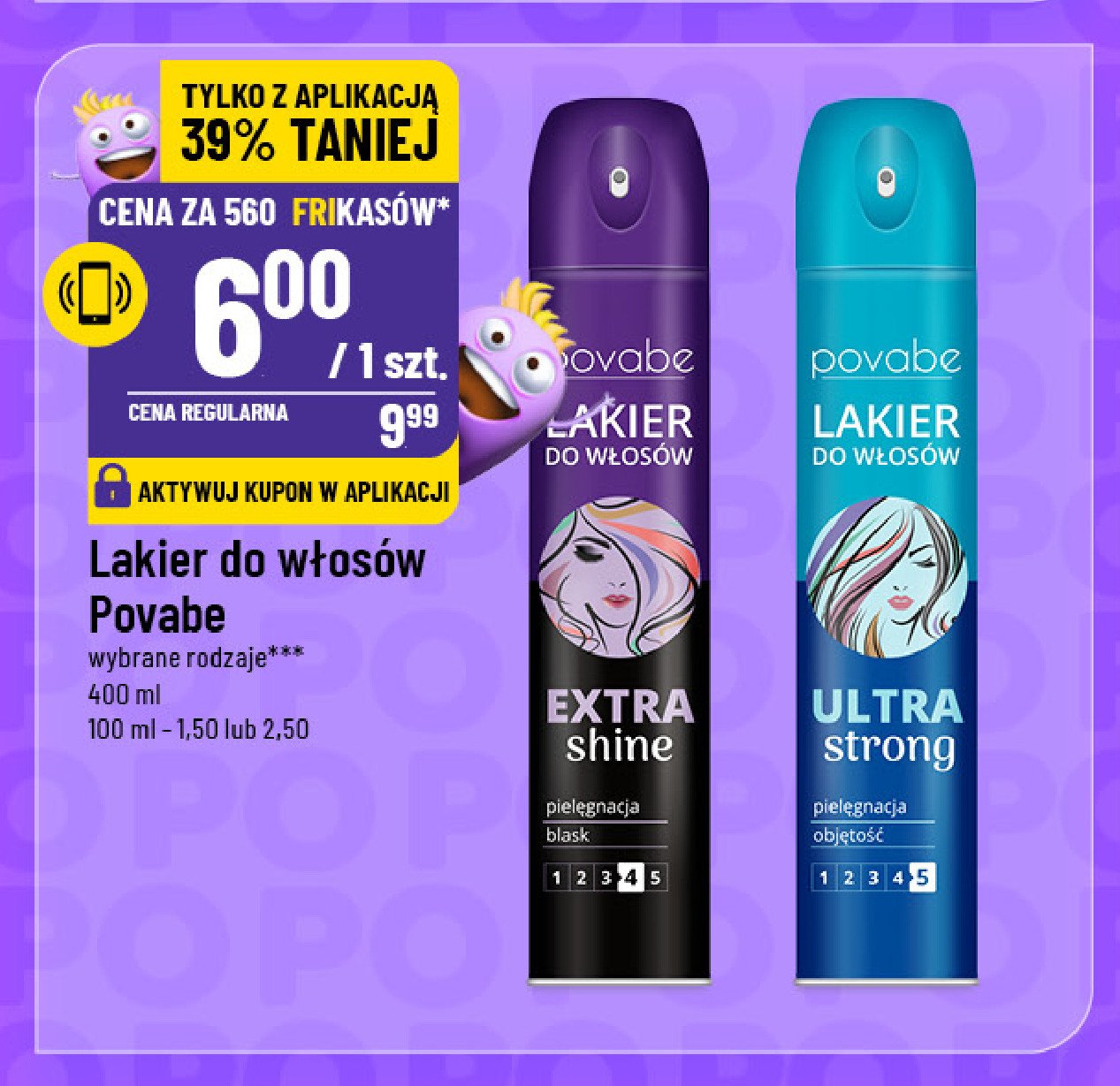 Lakier do włosów extra shine Povabe promocja w POLOmarket