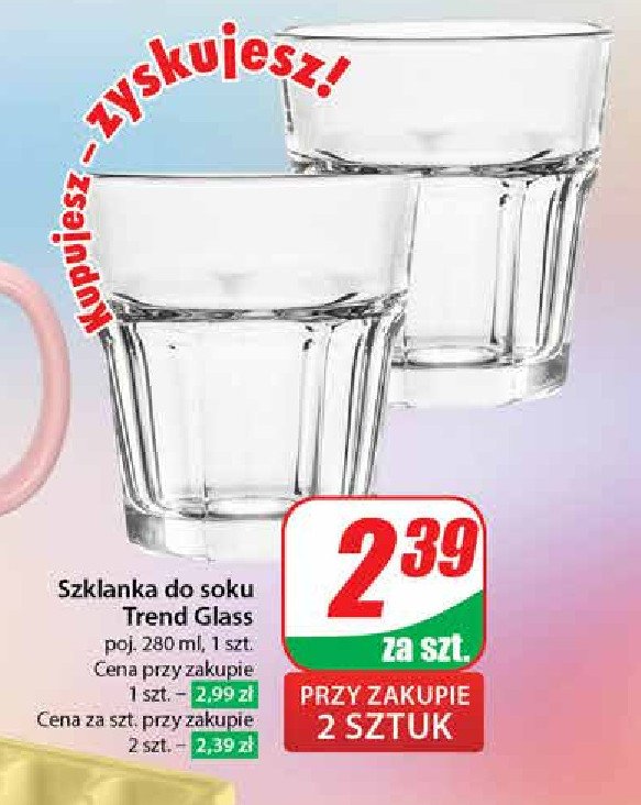 Szklanka do soku 280 ml Trend glass promocja