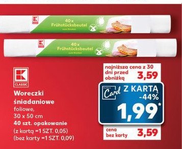Woreczki 艣niadaniowe 30 x 50 cm K-classic promocja