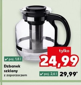 Dzbanek szklany z zaparzaczem 2.6 l promocja