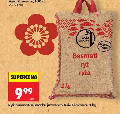 Ryż basmati w worku jutowym Asia Flavours promocja w Biedronka