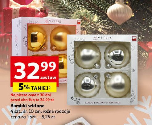 Bombki szklane 10 cm Vitbis promocja