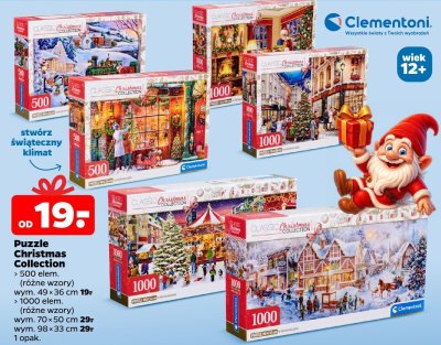 Puzzle Christmas Collection 500/1000 el. różne wzory Clementoni promocja w Netto