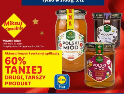 Miód Wszystkie miody Mazurskie Miody promocja w Lidl