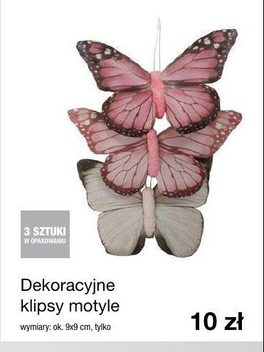 Klipsy dekoracyjne motyle promocja