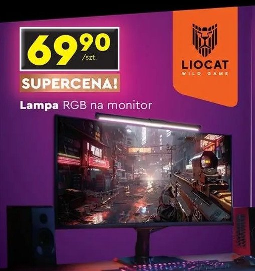 Lampa rgb na monitor Liocat promocja w Biedronka