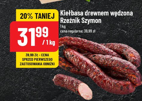 Kiełbasa drewnem wędzona Rzeźnik szymon poleca promocja