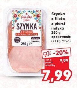 Szynka z fileta z piersi indyka K-classic stąd takie dobre! promocja w Kaufland