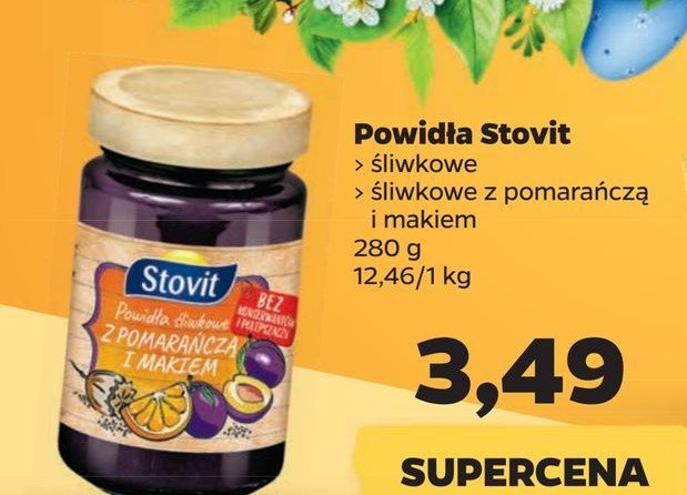 Powidła śliwkowe z pomarańczą i makiem Stovit promocja