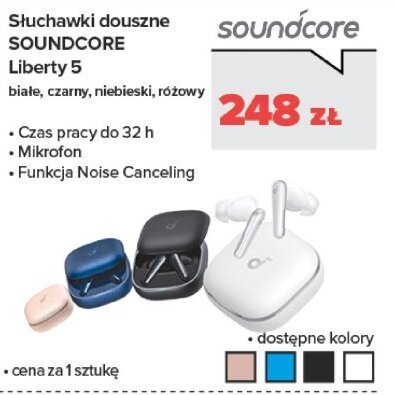 Słuchawki douszne Liberty 5 białe, czarne, niebieskie, różowe promocja w NEONET