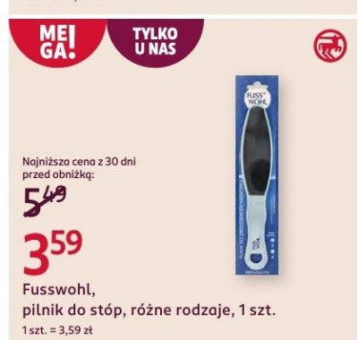 Pilnik Fusswohl, pilnik do stóp, różne rodzaje, 1 szt. promocja w Rossmann
