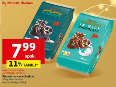 Pierniki w czekoladzie, dwa rodzaje promocja w Auchan