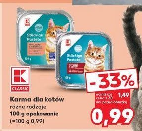 Karma dla kota z kurczakiem K-classic promocja w Kaufland