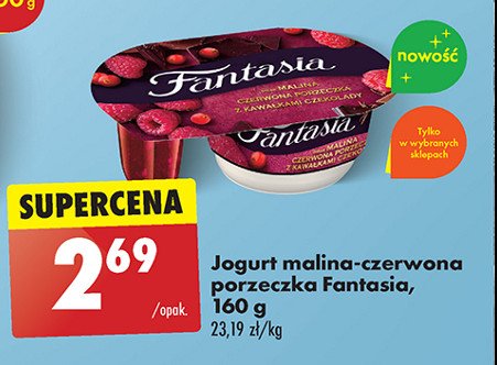 Jogurt malina-czerwona porzeczka Danone fantasia promocja