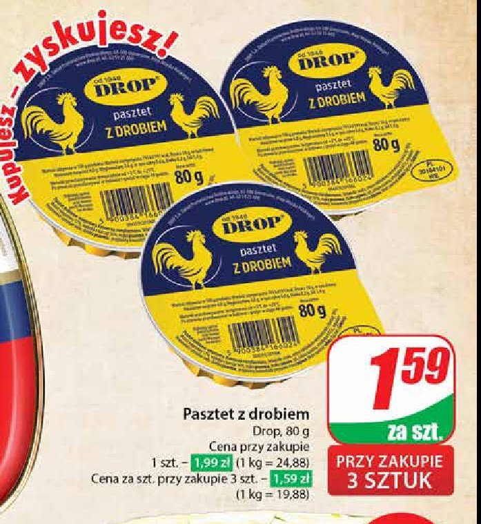 Pasztet z drobiem Drop promocja w Kaufland