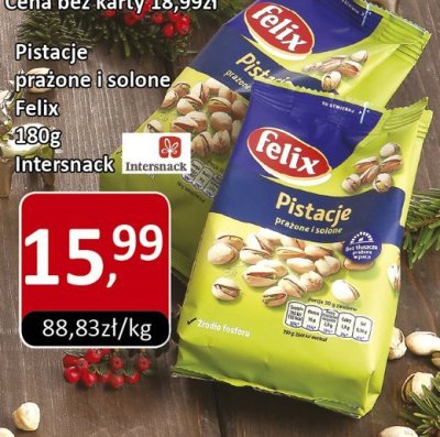 Pistacje prażone i solone Felix Intersnack promocja w Market Point