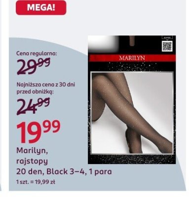 Rajstopy 20 den, Black 3-4, 1 para Marilyn promocja w Rossmann
