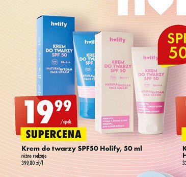 Krem do twarzy spf 50 niebieski Holify promocja