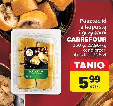 Paszteciki z kapustą i grzybami Carrefour extra promocja w Carrefour Market