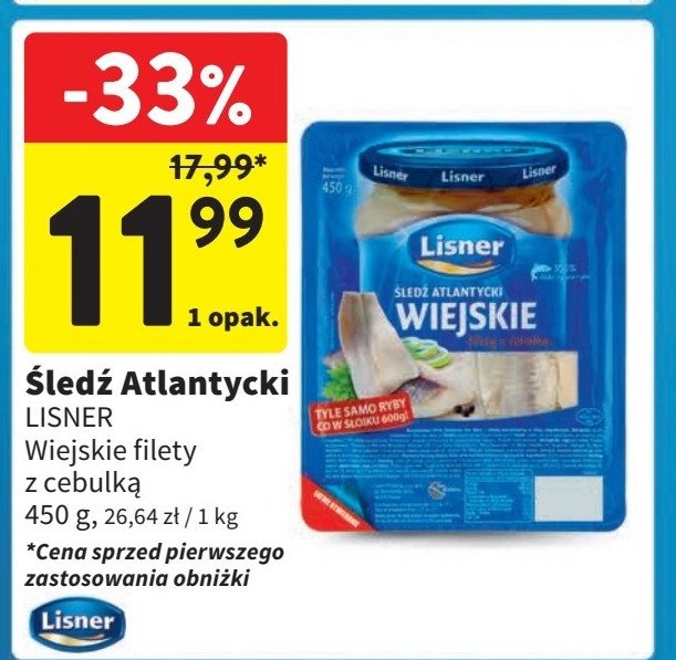 Filety śledziowe wiejskie Lisner promocja w Intermarche