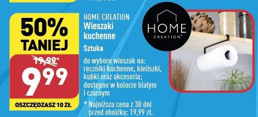 Wieszak na ręczniki kuchenne biały Home creation promocja