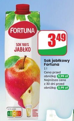 Sok jabłkowy Fortuna promocja w Dino