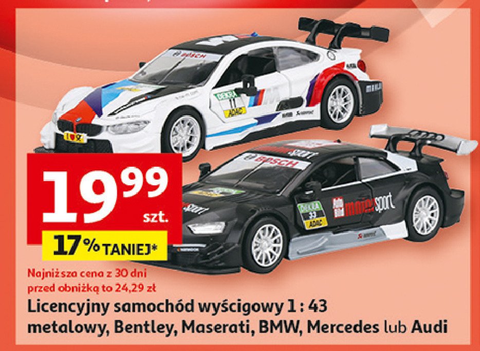 Samochód metalowy wyścigowy 1:43 bentley promocja