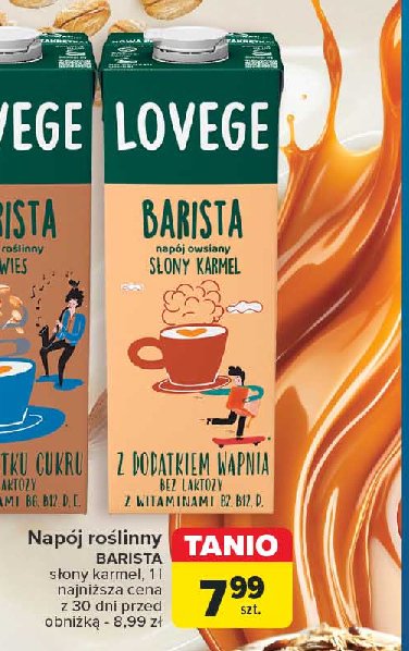 Napój barista owsiany słony karmel Lovege promocja w Carrefour