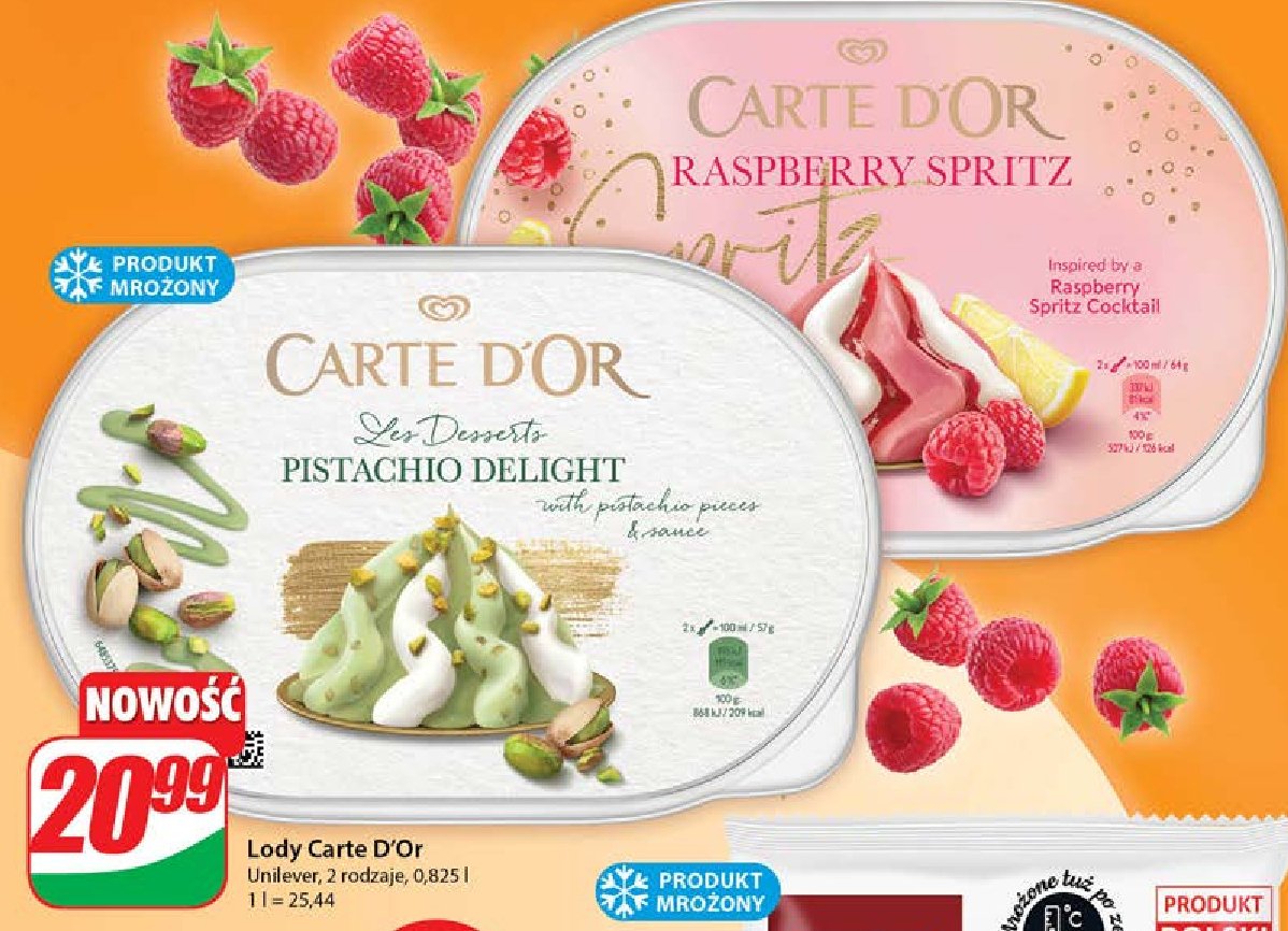 Lody pistachio delight Algida carte d'or les desserts promocja