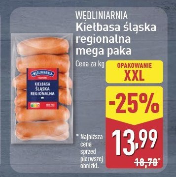 Kiełbasa śląska regionalna Wędliniarnia classic promocja w Delikatesy Centrum