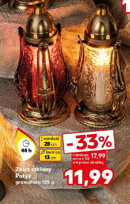 Znicz szklany patyk 125 g promocja w Kaufland