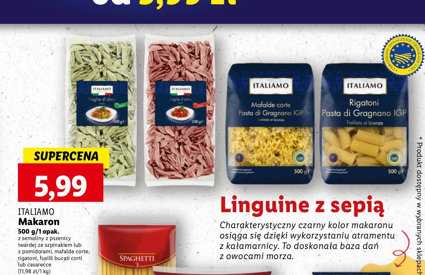 Makaron ze szpinakiem Italiamo promocja