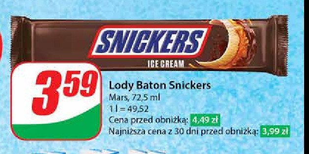 Baton lodowy Snickers ice cream promocja