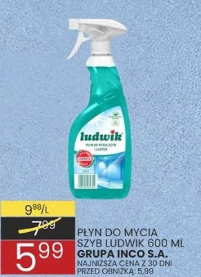 Płyn do mycia szyb Ludwik 600 ml promocja w Wafelek