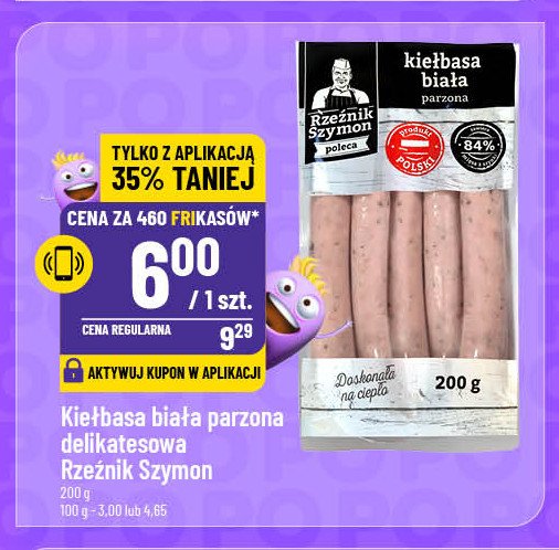 Kiełbasa biała parzona Rzeźnik szymon poleca promocja w POLOmarket