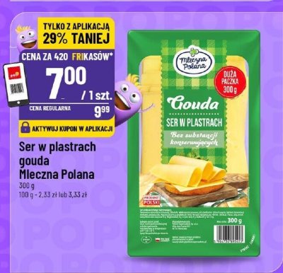 Ser w plastrach Gouda Mleczna Polana promocja w POLOmarket