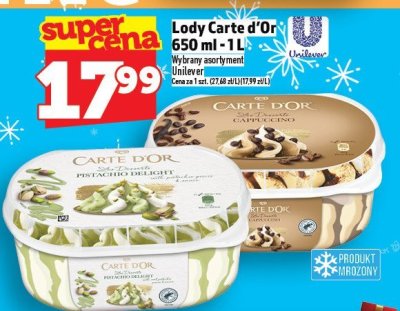 Lody Carte d'Or Unilever 650 ml - 1 L promocja w TOPAZ