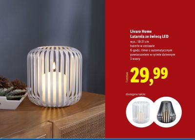Latarnia ze świecą LED Livaro Home promocja w Lidl